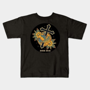 Cross Globe American Traditional Tattoo Flash Kids T-Shirt